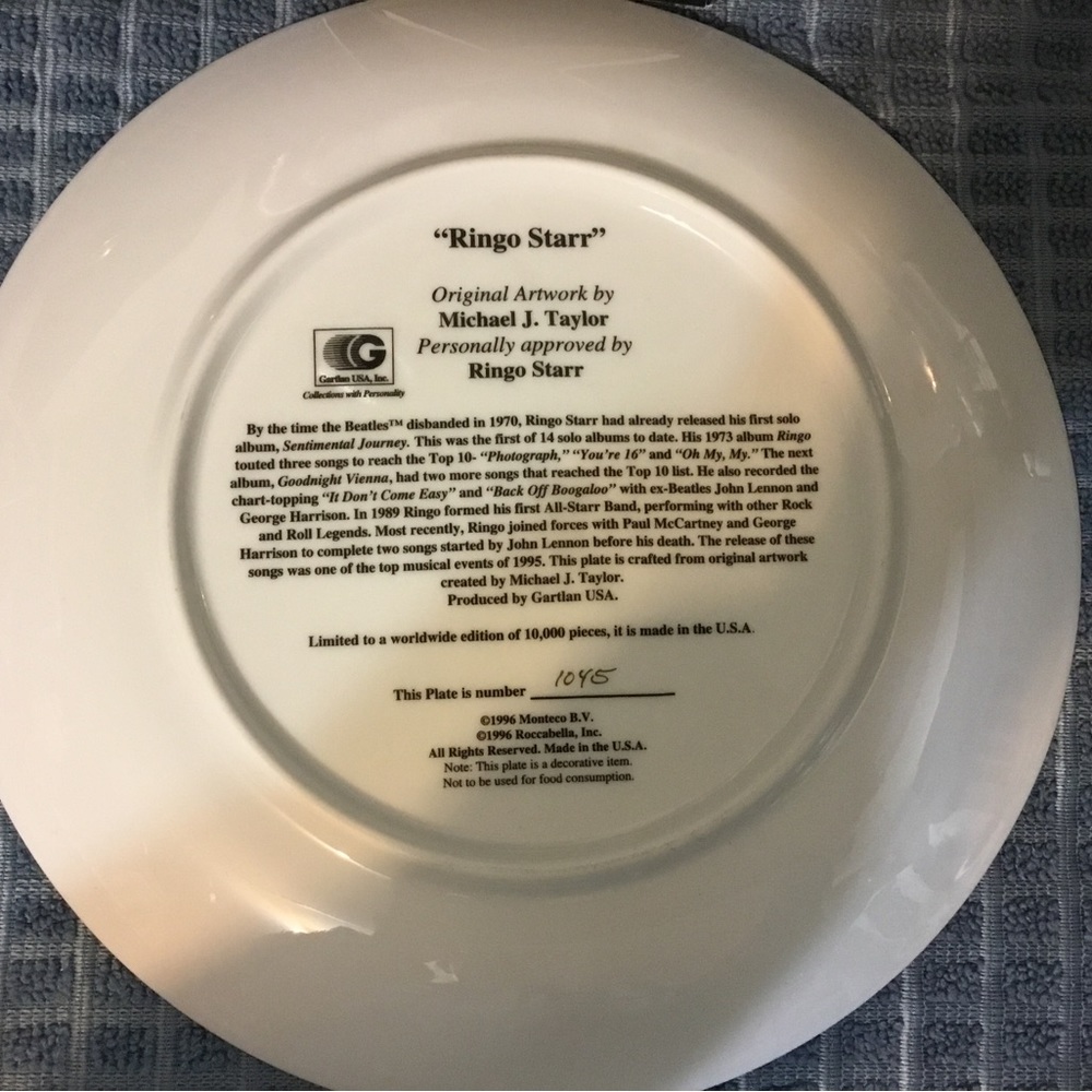Ringo Starr Plate - Picture 4 of 6